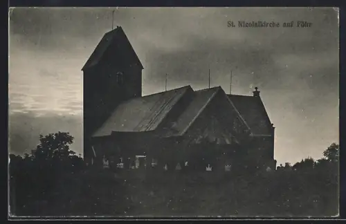 AK Föhr, Blick auf die St. Nicolaikirche