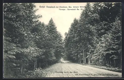 AK Vossloch bei Elmshorn, Chaussee durch den Wald