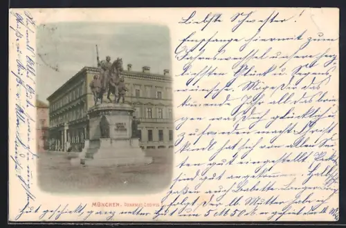 AK München, Blick auf das Denkmal Ludwig I