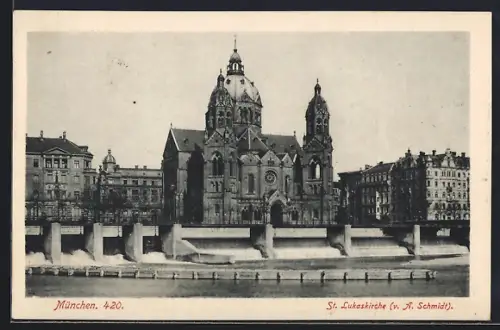 AK München, Partie an der St. Lukaskirche