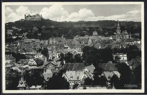 AK Coburg, Ortsansicht über die Dächer