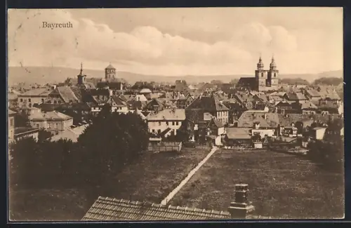 AK Bayreuth, Teilansicht mit Blick nach der Kirche