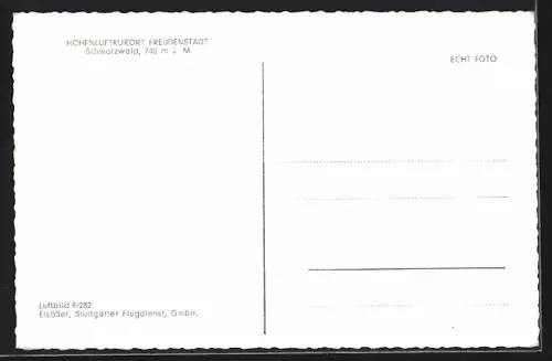 AK Freudenstadt /Schwarzwald, Ortsansicht vom Flugzeug aus