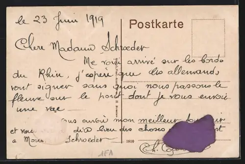 AK Worms, Rheinbrücke mit Dampfern