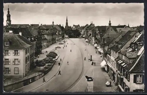 AK Offenburg i. B., Hauptstrasse aus der Vogelschau