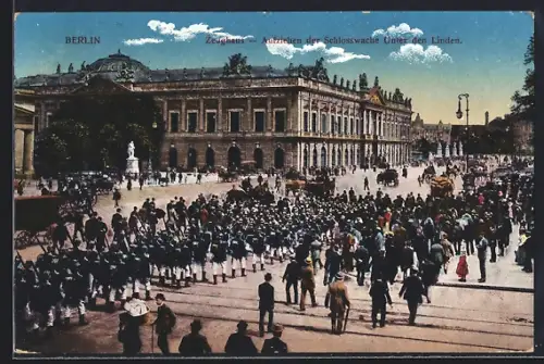 AK Berlin, Zeughaus, Aufziehen der Schlosswache, Unter den Linden