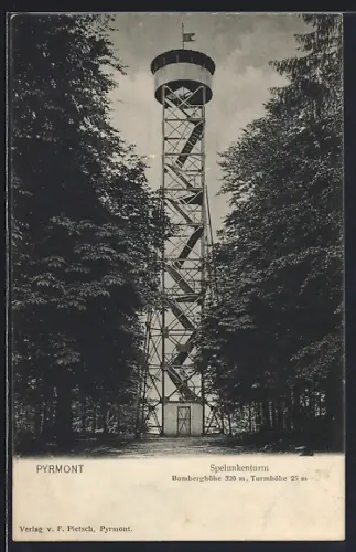AK Bad Pyrmont, Waldpartie am Spelunkenturm