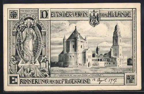 AK Jerusalem, St. Marienkirche auf dem Sion, Pilgerreise