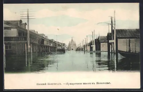 AK Nischni Nowgorod, Hochwasser am Markt