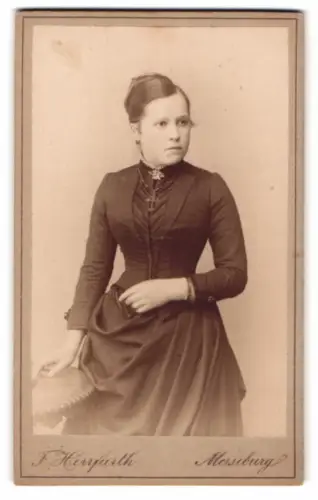 Fotografie F. Herrfurth, Merseburg, Brühl 4, T. Becker in tailliertem Kleid