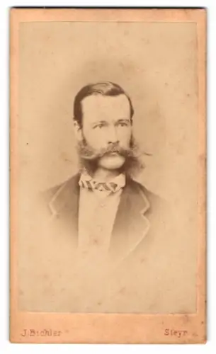 Fotografie J. Bichler, Steyr, Josef Steininger mit Koteletten