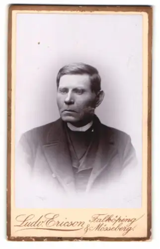 Fotografie Ludv. Ericson, Falköping, Porträt eines ernsten Herrn
