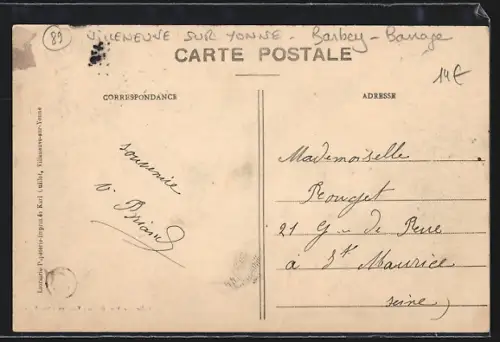 AK Barbey, Les Quais de l`Yonne, près de l`Écluse