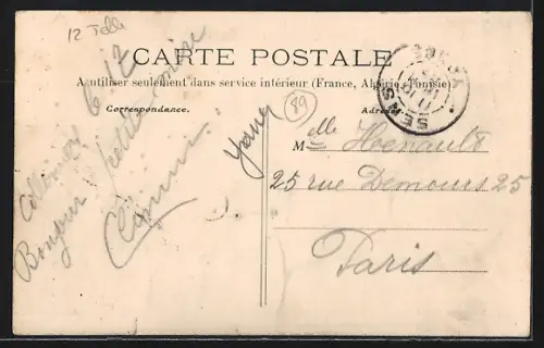 AK Collemiers, La Rue principale avec habitants et chien