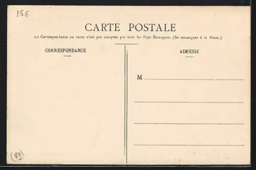 AK Coulanges-la-Vineuse, L`École des Garcons avec élèves devant le bâtiment