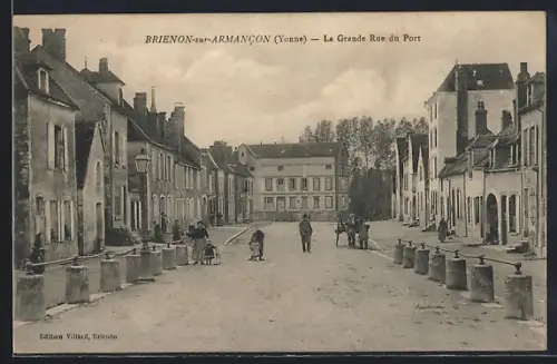 AK Brienon-sur-Armancon /Yonne, La Grande Rue du Port