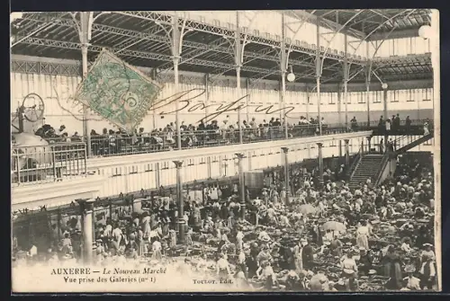 AK Auxerre, Le Nouveau Marché, Vue prise des Galeries, nº 1