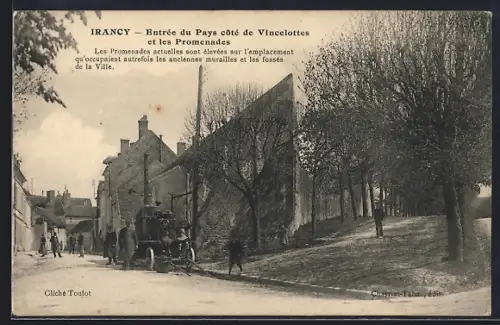 AK Irancy, Entrée du Pays côté de Vincelottes et les Promenades