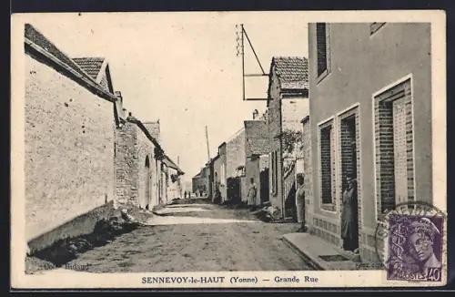 AK Sennevoy-le-Haut /Yonne, Grande Rue
