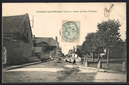 AK Grange-le-Bocage /Yonne, Route de Sens à Nogent