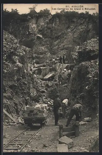 AK Avallon, Les Carrières de Granit à Méluzien