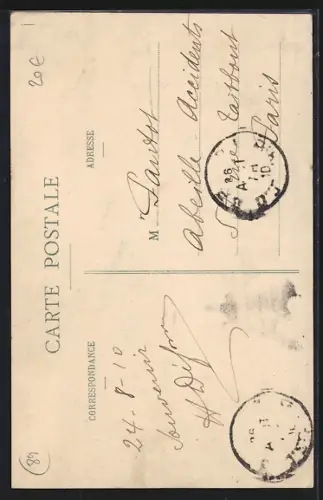 AK Avallon, Un jour de foire avec un vrai Morvandiau et son cochon sur le champ de foire