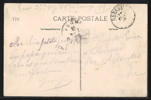 AK Bussières, Rue du Moulin avec scène rurale et charrette