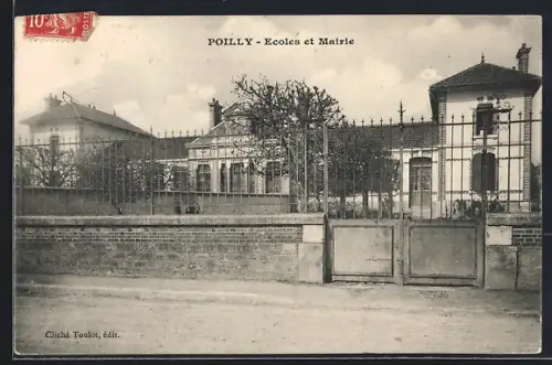 AK Poilly-sur-Tholon, Écoles et Mairie