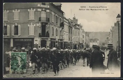 AK Sens, Faubourg d`Yonne, Retour des Manoeuvres du 89e