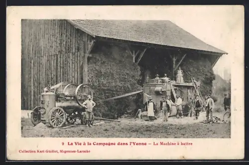 AK Migennes /Yonne, La Vie à la Campagne dans l`Yonne, La Machine à battre