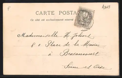 AK Appoigny, Place de la Liberté avec épicerie et tabac en 1902