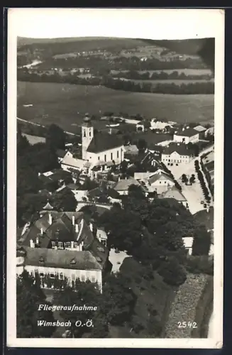 AK Wimsbach /O.-Ö., Ortsansicht mit Umgebung, Fliegeraufnahme