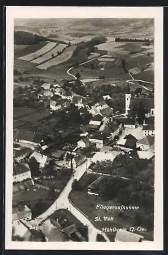 AK St. Veit i. Mühlkreis, Gesamtansicht, Fliegeraufnahme