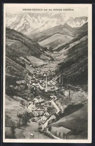 AK St. Barbara im Mürztal, Grossveitsch mit der Hohen Veitsch aus der Vogelschau