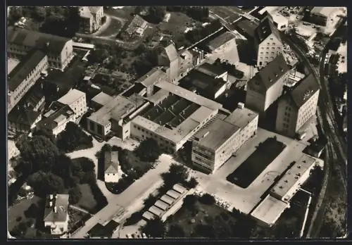 AK Wels, Blick auf die Werksanlagen der C. H. Knorr Gesellschaft mbH., Fliegeraufnahme