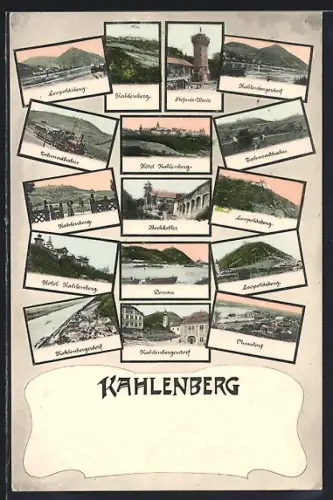 AK Wien-Kahlenberg, Leopoldsberg, Stefanie-Warte, Zanhradbahn und Gasthof Bockkeller