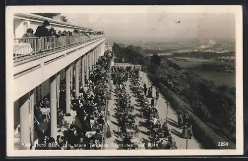 AK Wien, Kahlenberg, Blick vom Neuen Terrassen Restaurant auf die Stadt