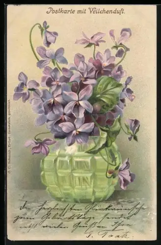 Duft-AK Veilchen in einer grünen Vase