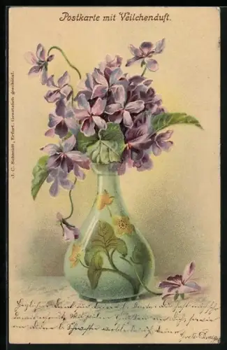 Duft-AK Vase mit Veilchen