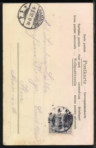 Duft-AK Blondes Mädchen mit Veilchen