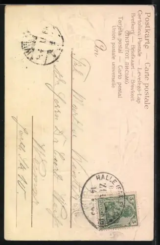 Duft-AK Frau steht an einem Fluss