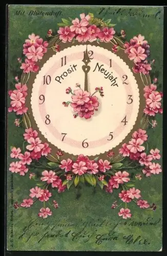 Duft-AK Uhr mit Vergissmeinnicht und Blütenduft