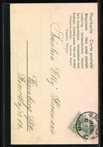 Duft-AK Uhr mit Vergissmeinnicht und Blütenduft