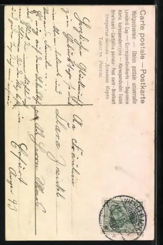 Duft-AK Mädchen in grünem Kleid mit Blüten