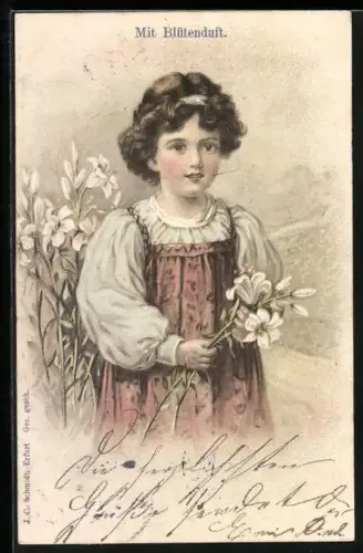 Duft-AK Mädchen mit Blumen