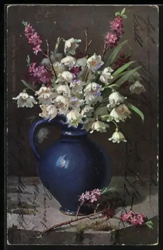 Duft-AK Bunter Blumenstrauss in einer Vase
