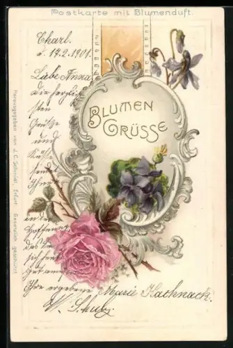Duft-AK Rose und Veilchen