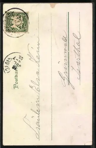 Glitzer-Perl-AK Blondes Mädchen mit Haube