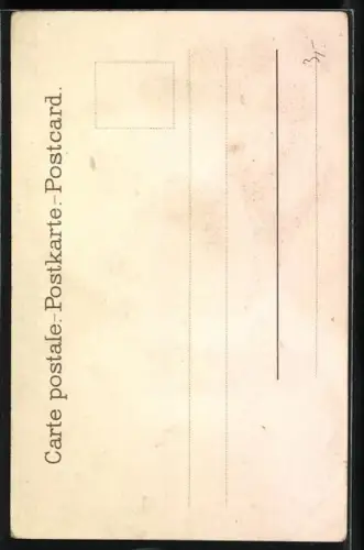 Glitzer-Perl-AK Junge Frau mit grossem Hut