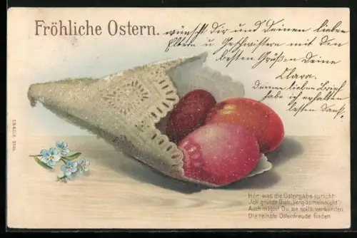 Glitzer-Perl-AK Ostereier in einer Tüte